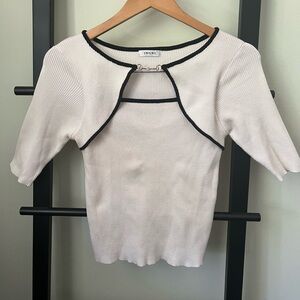 Cream Ribbed Top (S)